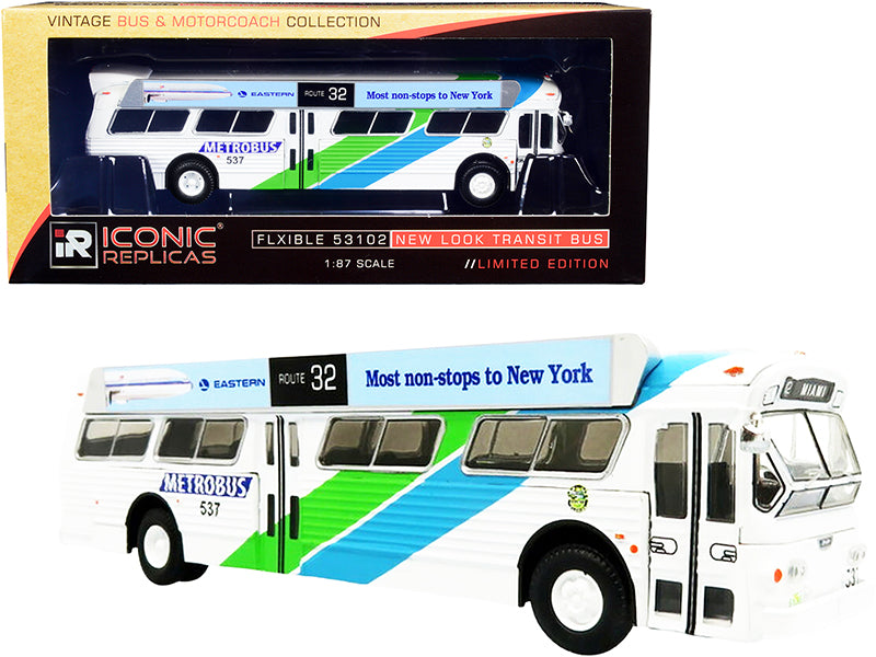 Flxible 53102 Transit Bus White Diecast Model Bus