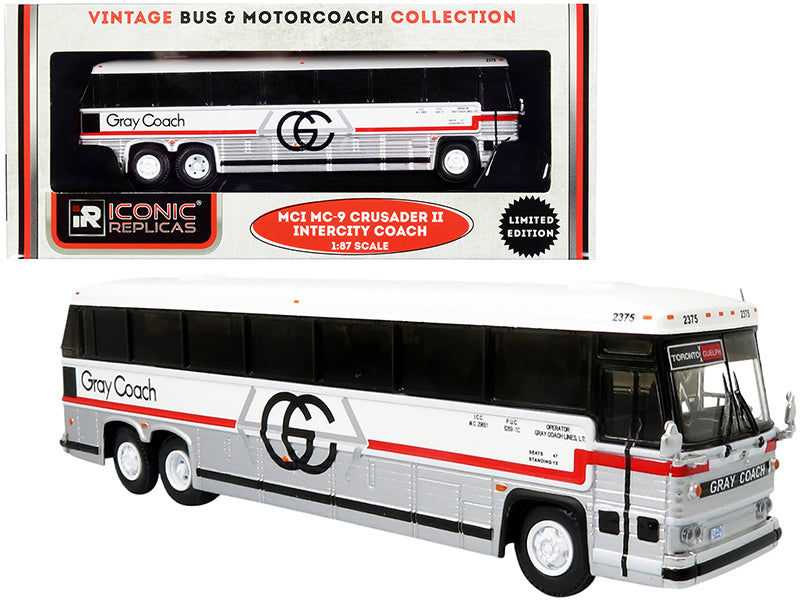 1980 MCI MC-9 Gray Diecast Model Bus