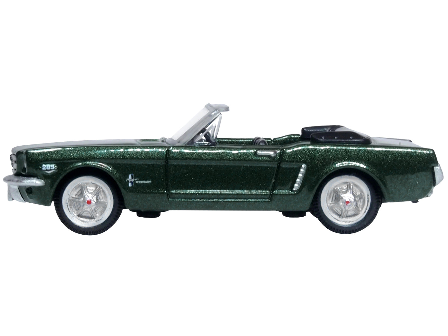 Brand new 1/87 scale diecast car model of 1965 Ford Mustang Convertible Ivy Green Metallic die cast model car by Oxford