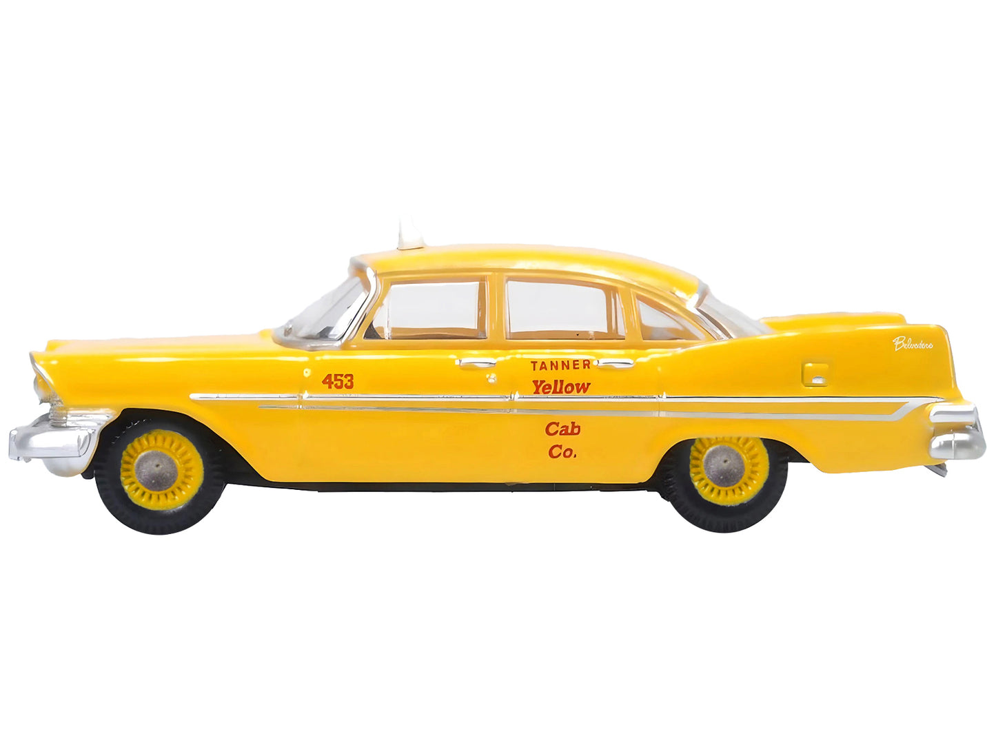 1959 Plymouth Belvedere Taxi Yellow Diecast Model Car