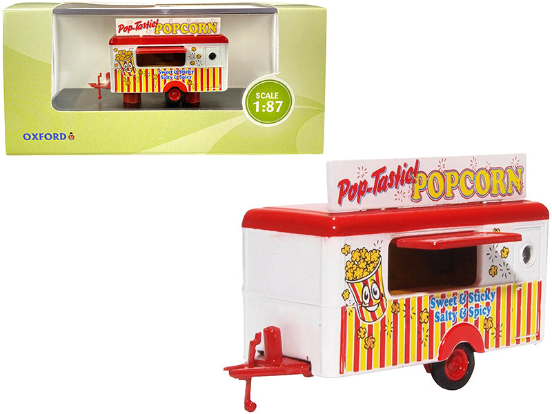 Mobile Food Trailer Popcorn Diecast Model Food Truck
