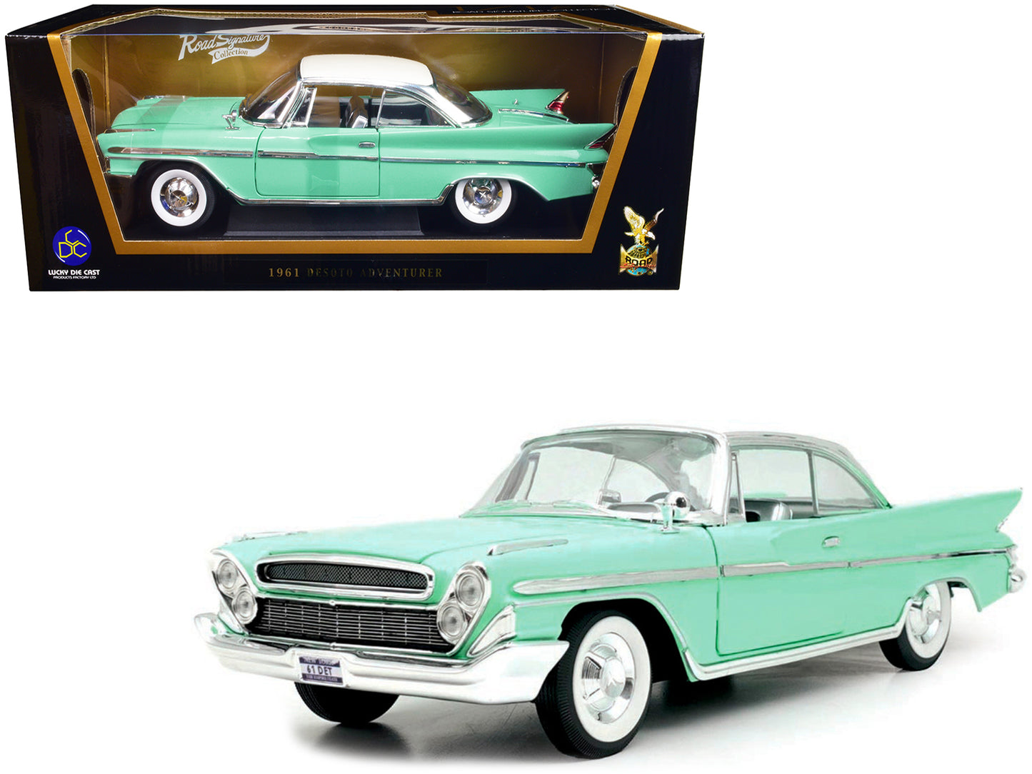1961 DeSoto Adventurer Light Green Diecast Model Car