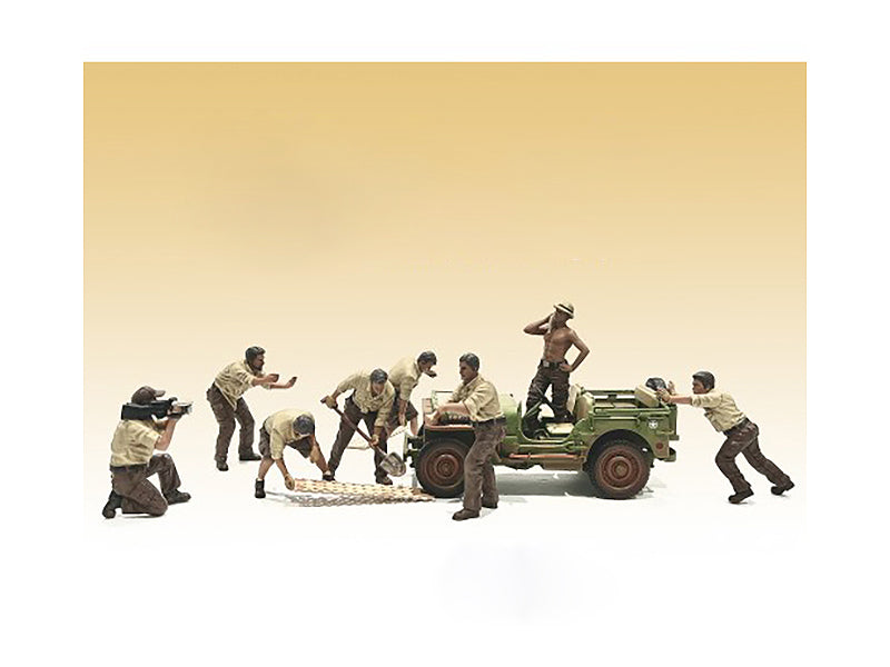 8 Piece Set of Model Auto Mechanic Figure Automotive Repair