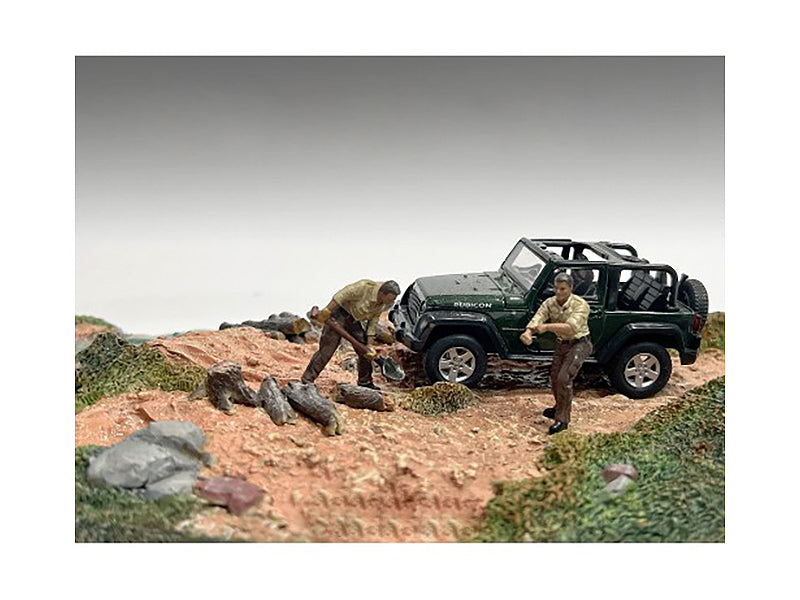 2 Piece Set of Diecast Model Auto Mechanic Figure Automotive Repair