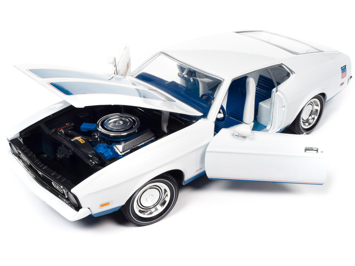 1972 Ford Mustang Sprint Blue Diecast Model Car