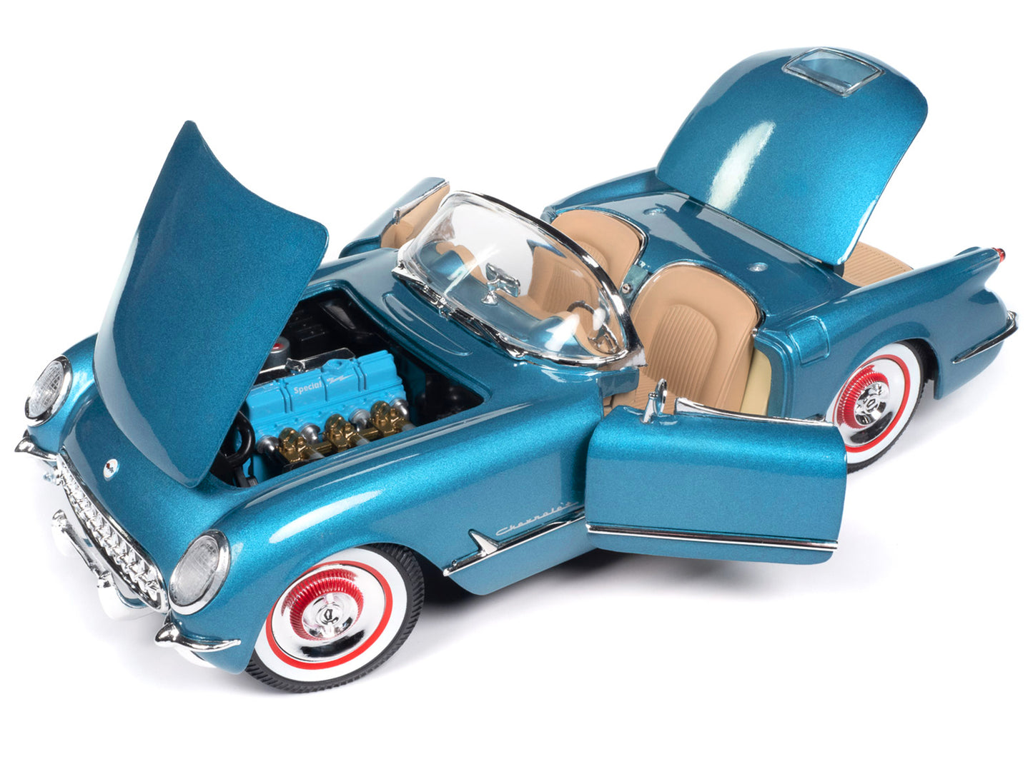 1954 Chevrolet Corvette Convertible Blue Diecast Model Car