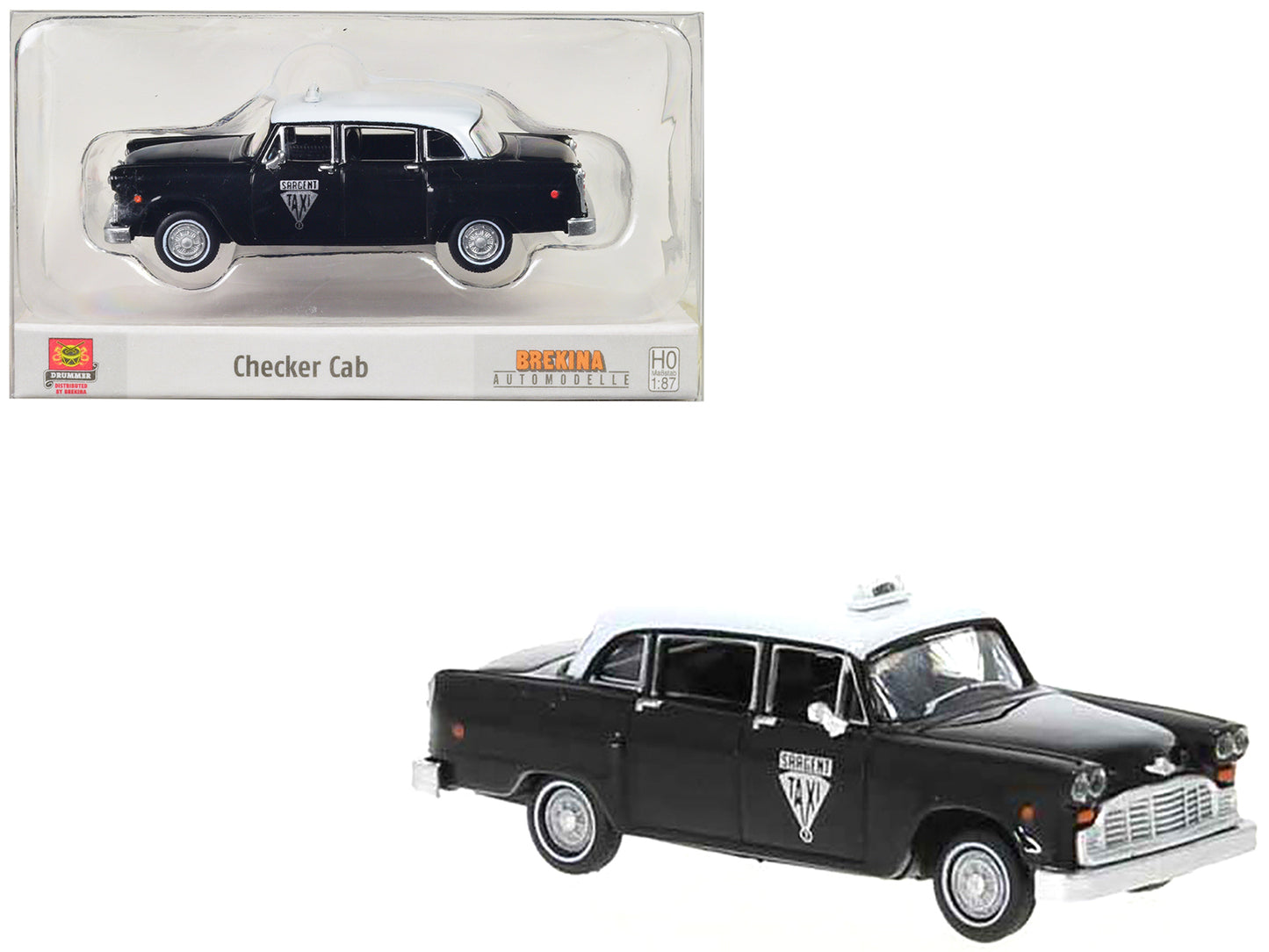 1974 Checker Cab Black & White Model Car