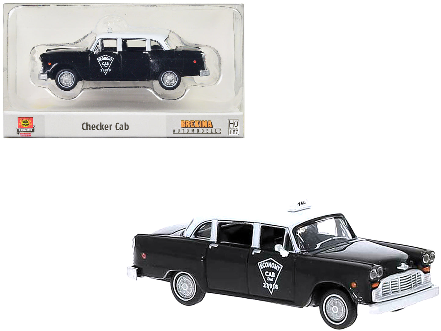 1974 Checker Cab Black & White Model Car
