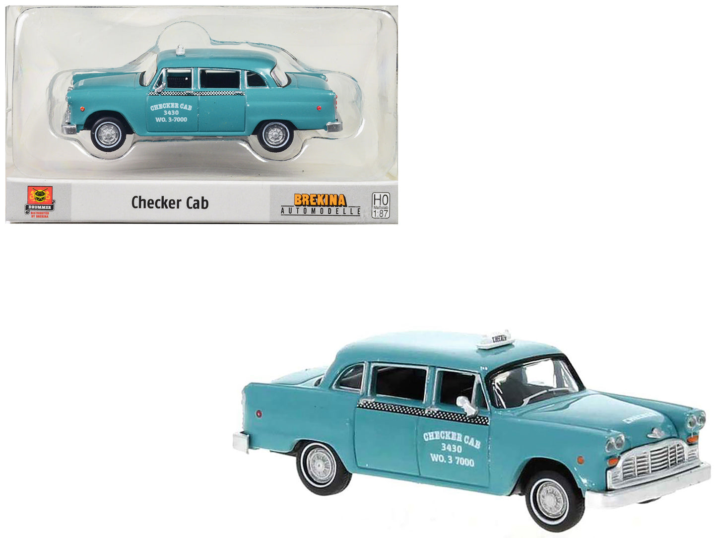 1974 Checker Cab Light Blue Model Car