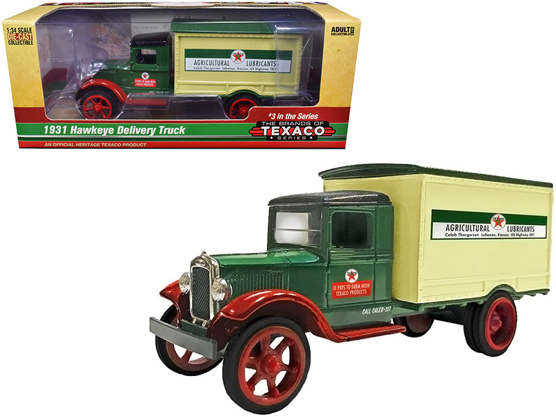 1931 Hawkeye Texaco Delivery Green Diecast Model Delivery Truck