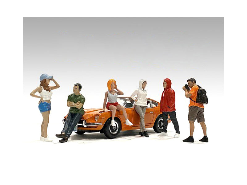6 Piece Set of Model Car Meet Figure