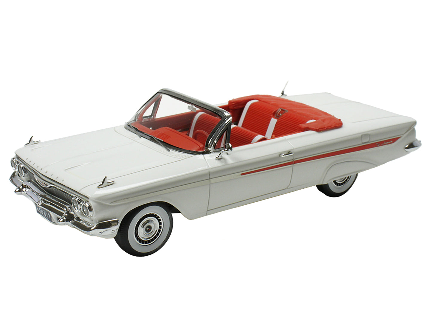 1961 Chevrolet Impala Convertible White Model Car