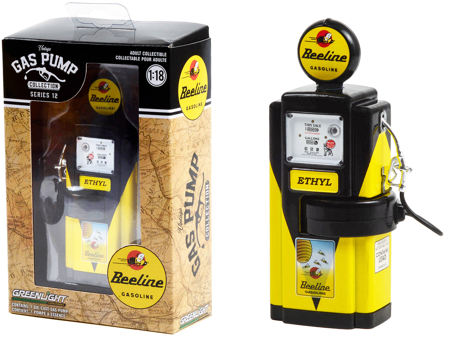 1948 Wayne 100-A Yellow Diecast Model Gas Pump