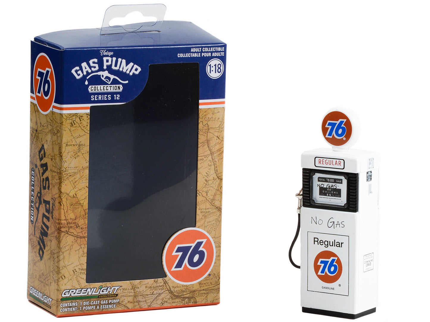 1951 Wayne 505 Gas White Diecast Model Gas Pump