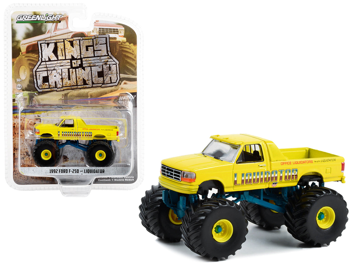 1992 Ford F-250 Yellow Diecast Model Monster Truck