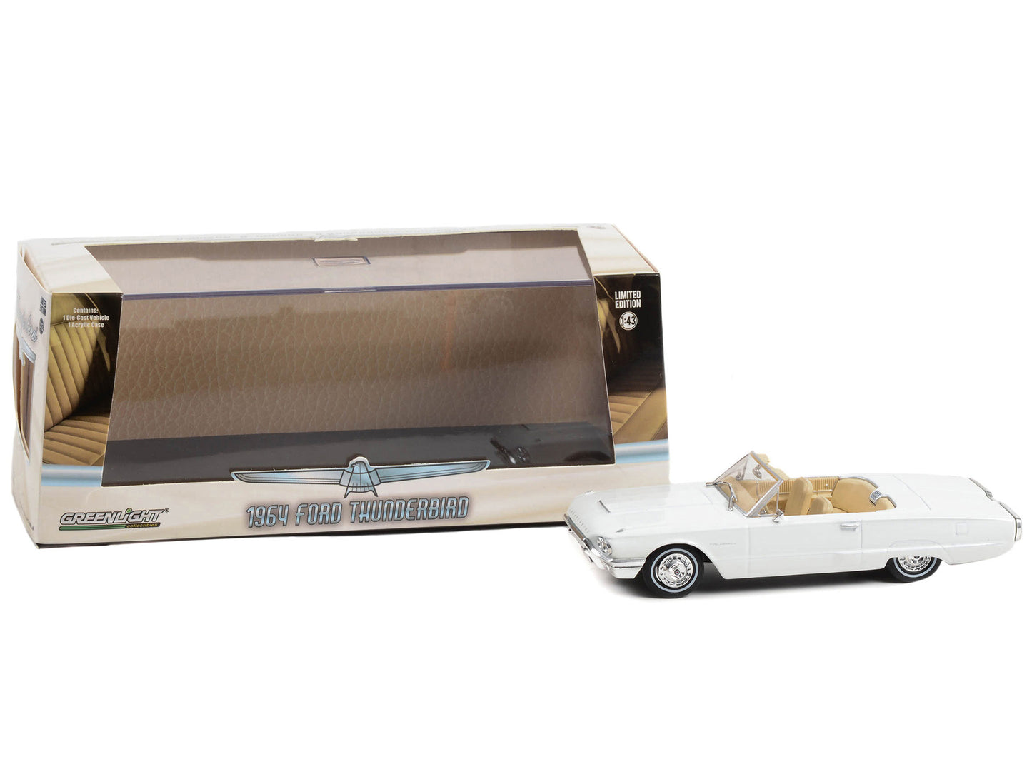 1964 Ford Thunderbird Convertible White Diecast Model Car