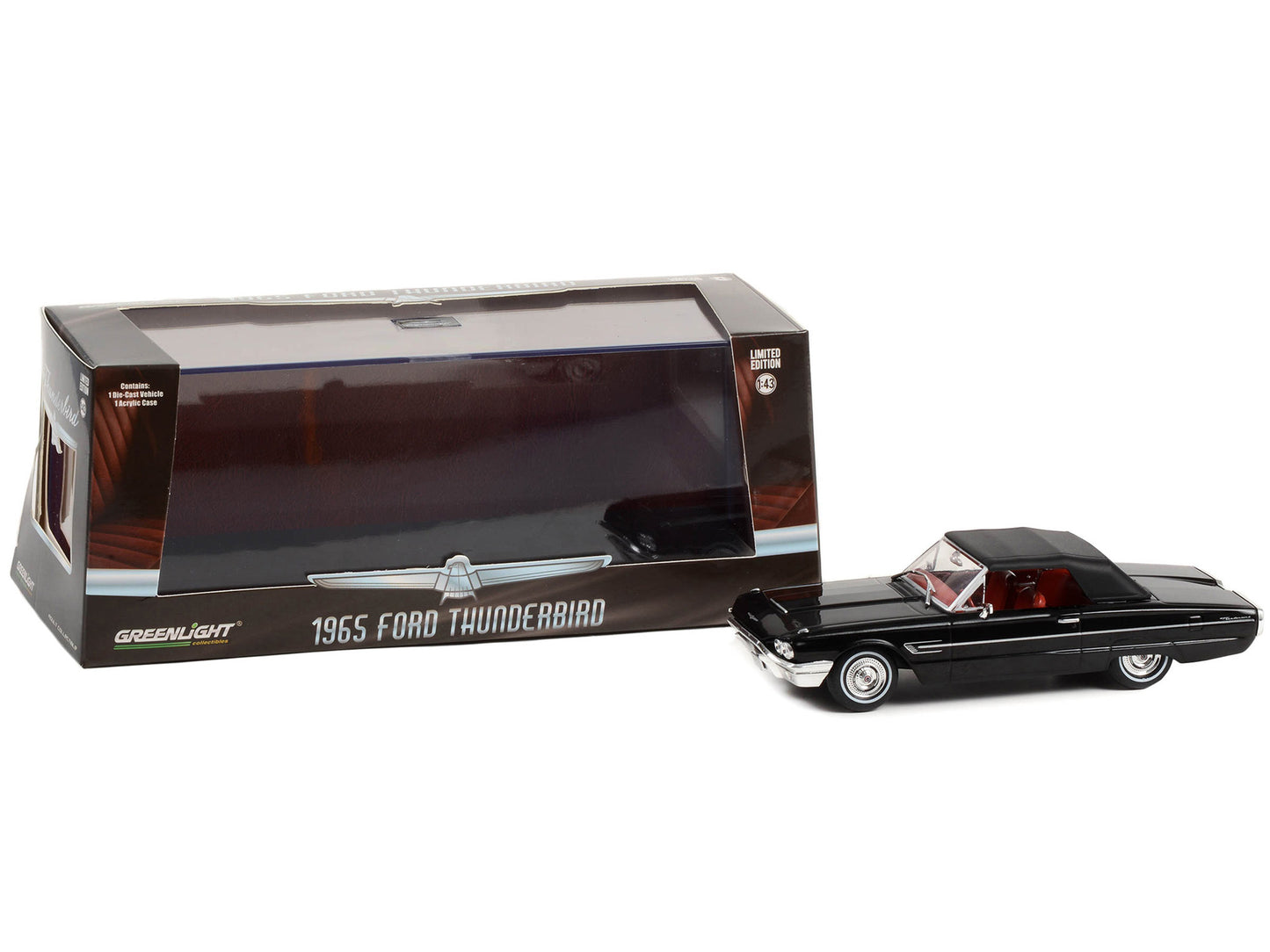 1965 Ford Thunderbird Convertible Black Diecast Model Car