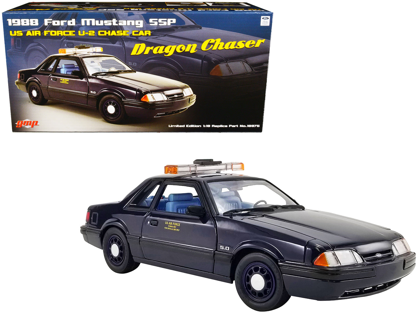 1988 Ford Mustang 5 Blue Diecast Model Car