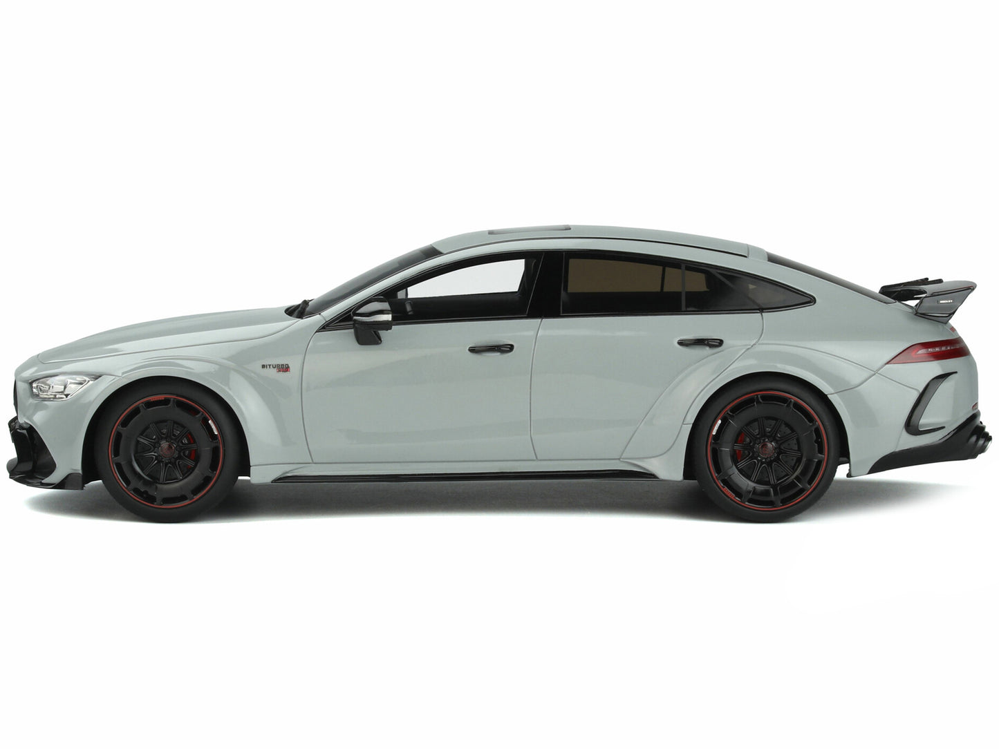 Brand new 1/18 scale car model of Brabus Rocket 900 GT63 Superior Gray model car by GT Spirit.
Brand new box.
Real rubber tires.
True-to-
