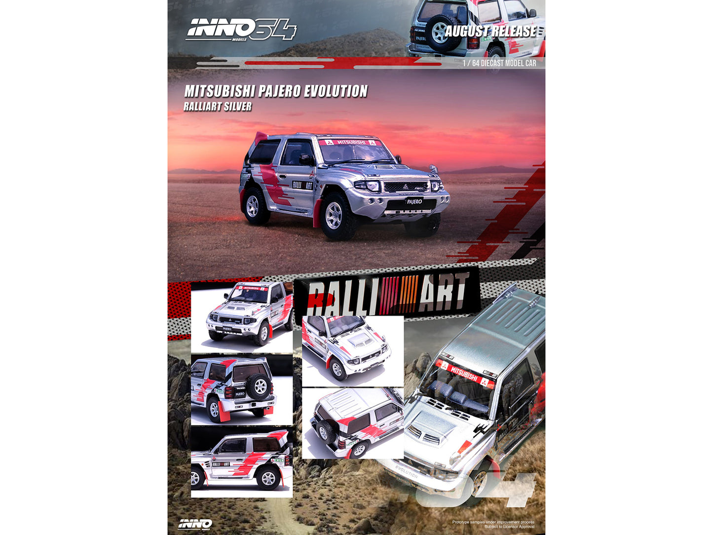 Mitsubishi Pajero Evolution RHD Silver Diecast Model Car