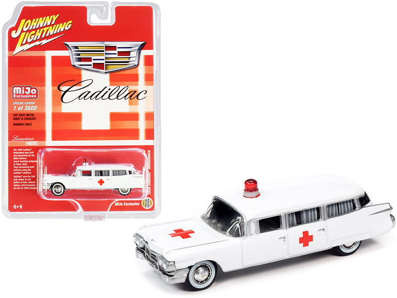 1959 Cadillac Ambulance White Diecast Model Ambulance Fire & Rescue
