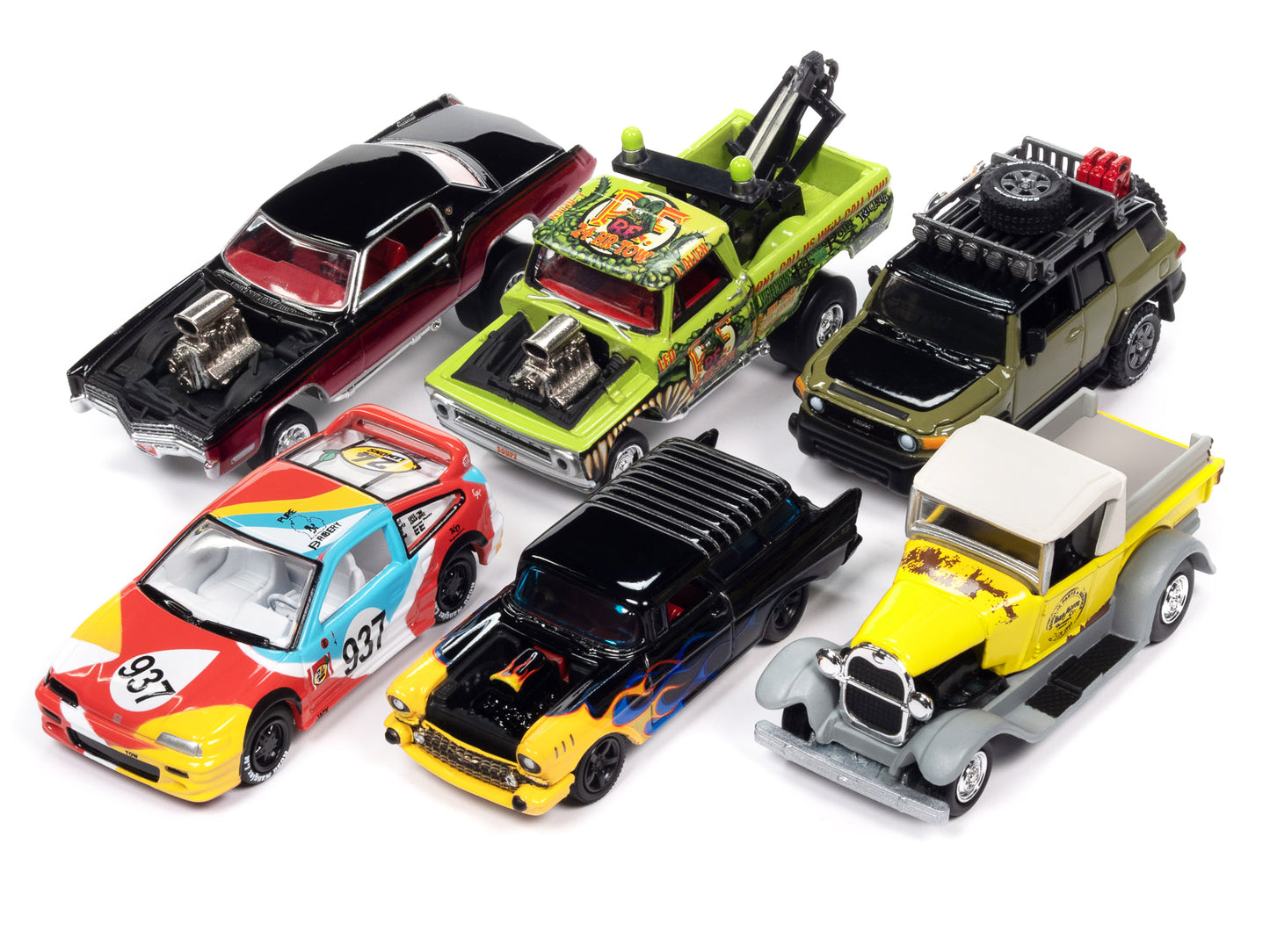 Brand new 1/64 scale diecast car models of "Street Freaks" 2023 Set A of 6 Cars Release 2 die cast model cars by Johnny