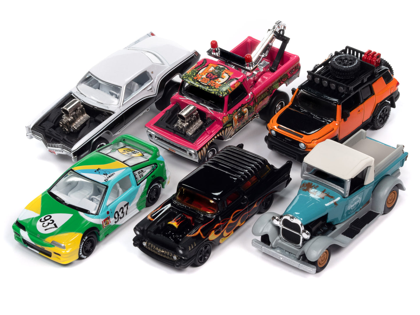 Brand new 1/64 scale diecast car models of "Street Freaks" 2023 Set B of 6 Cars Release 2 die cast model cars by Johnny