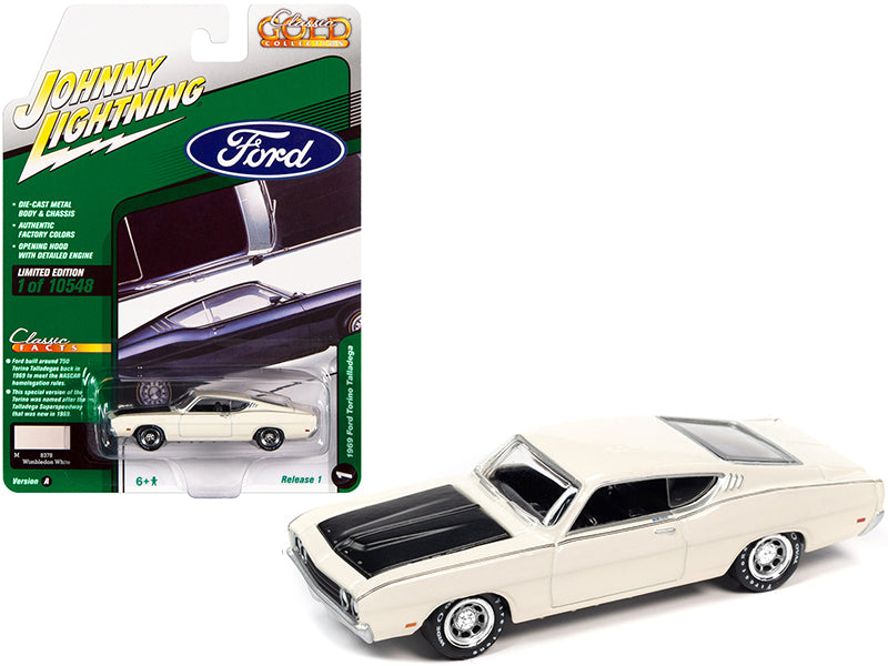 1969 Ford Torino Talladega White Diecast Model Car