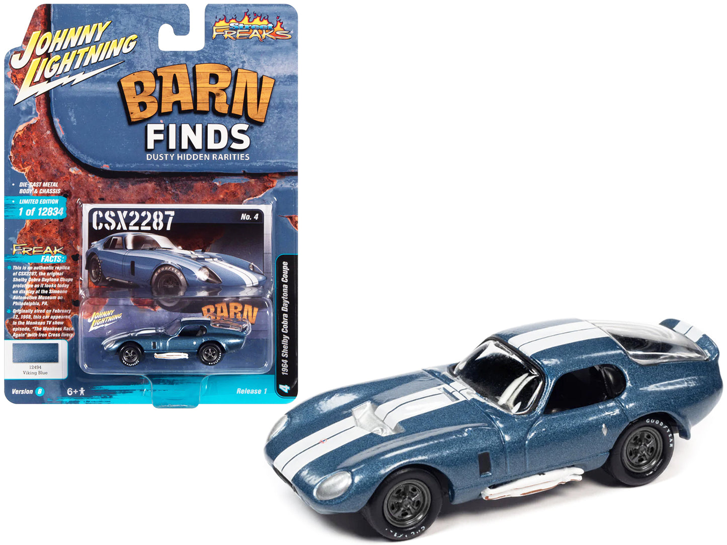 1964 Shelby Cobra Daytona Blue Diecast Model Car