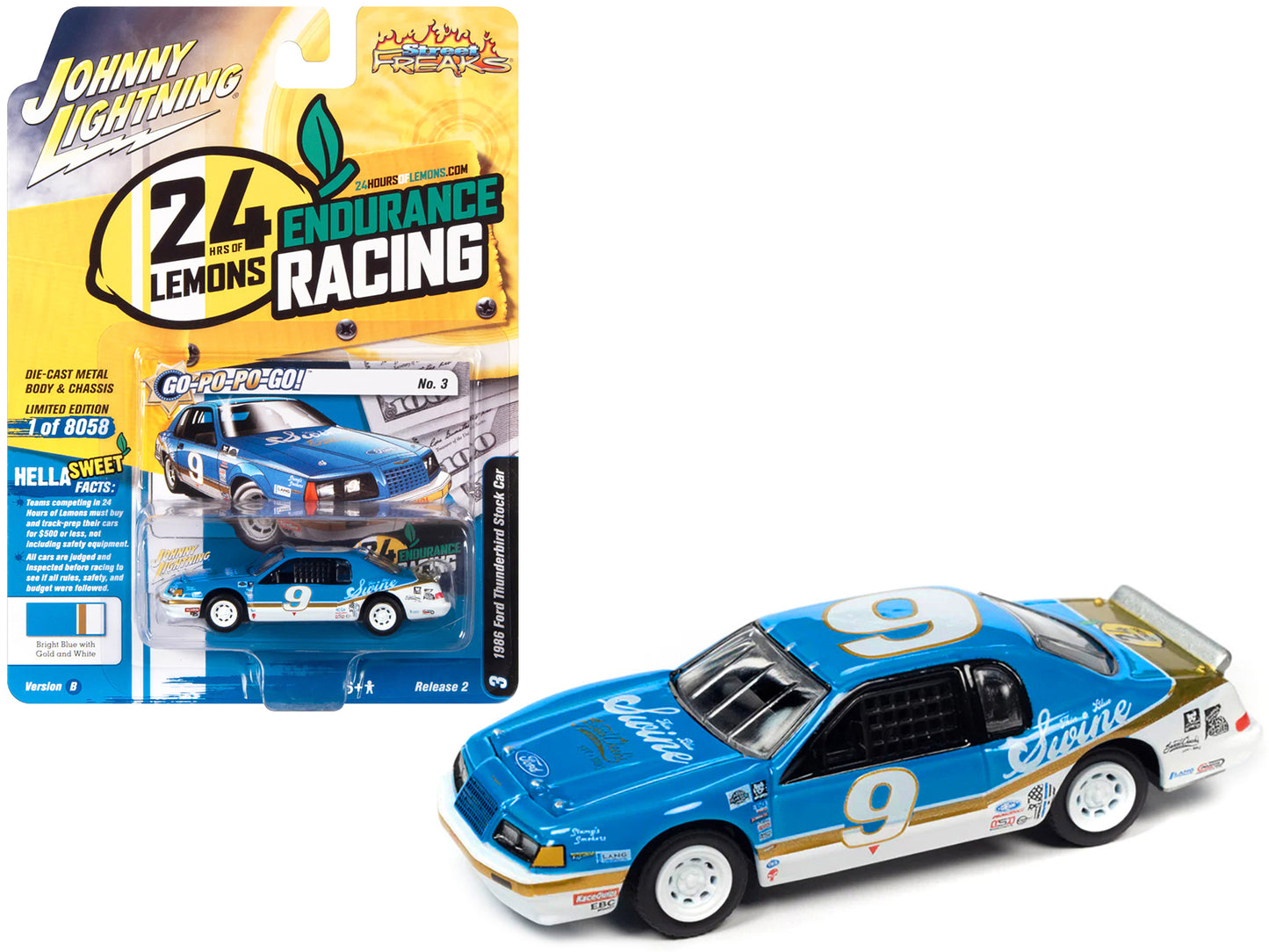 1986 Ford Thunderbird Stock Blue Diecast Model Car