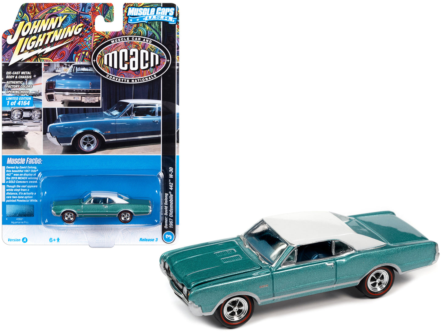 1967 Oldsmobile 442 W Blue Diecast Model Car
