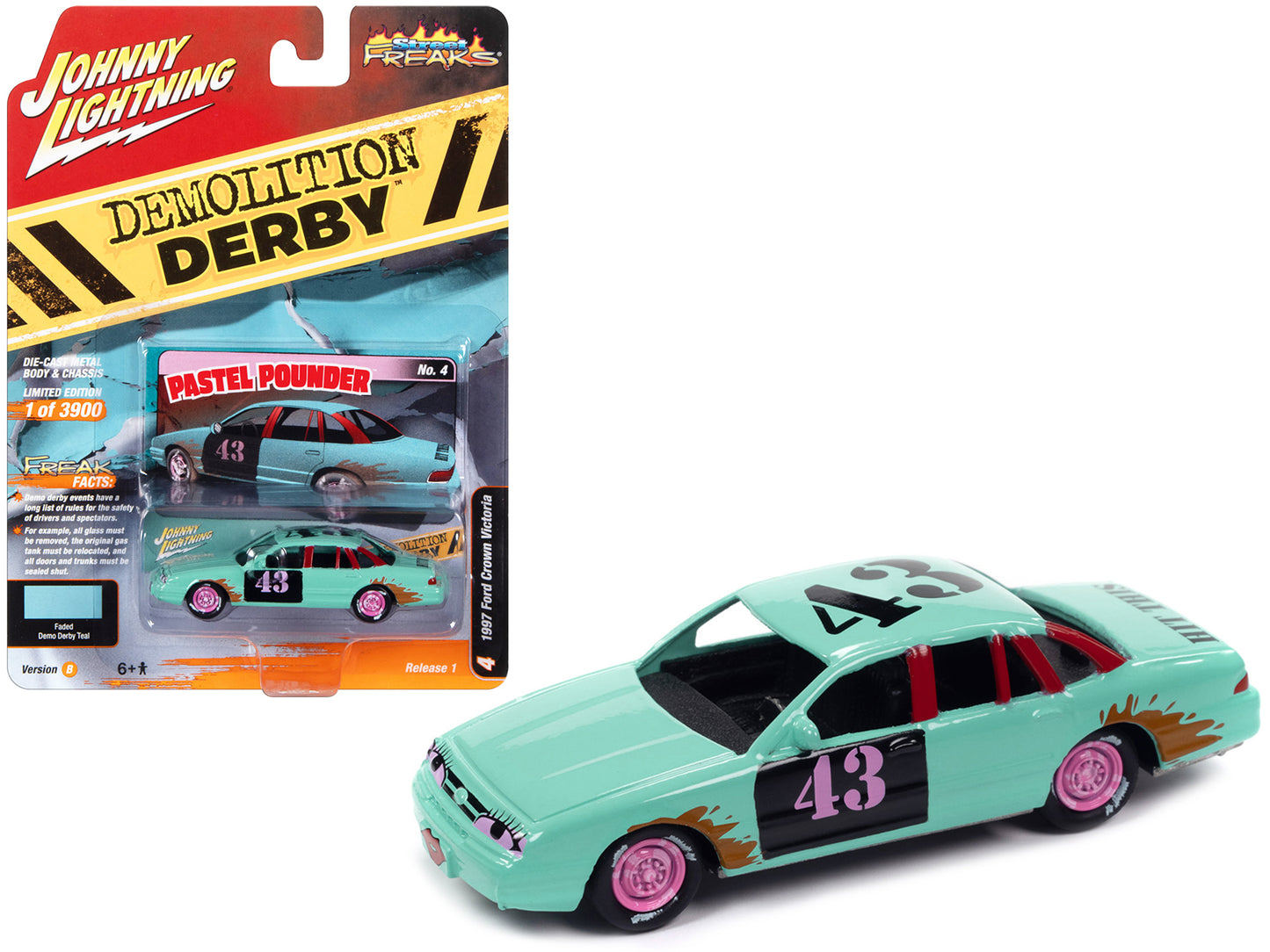 1997 Ford Crown Victoria Turquoise Diecast Model Race Car
