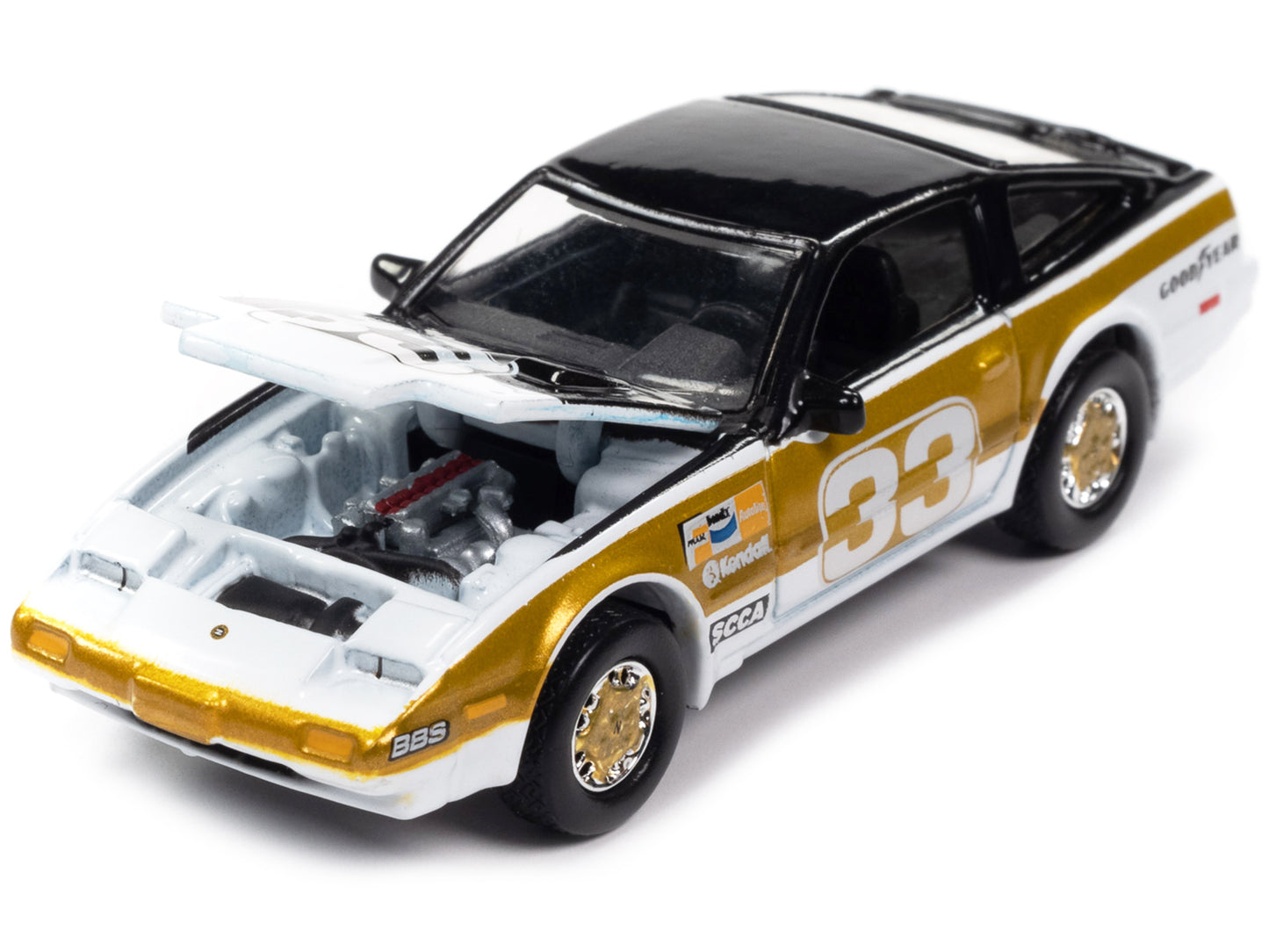 1985 Nissan 300ZX #33 Black & White Diecast Model Car