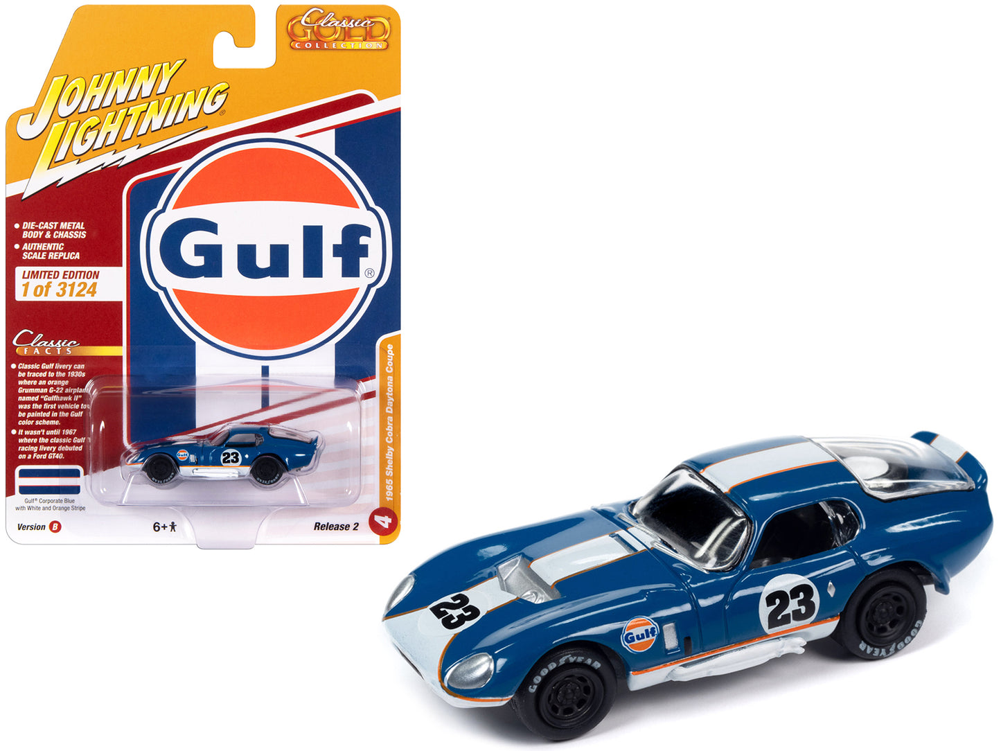 1965 Shelby Cobra Daytona Blue Diecast Model Car