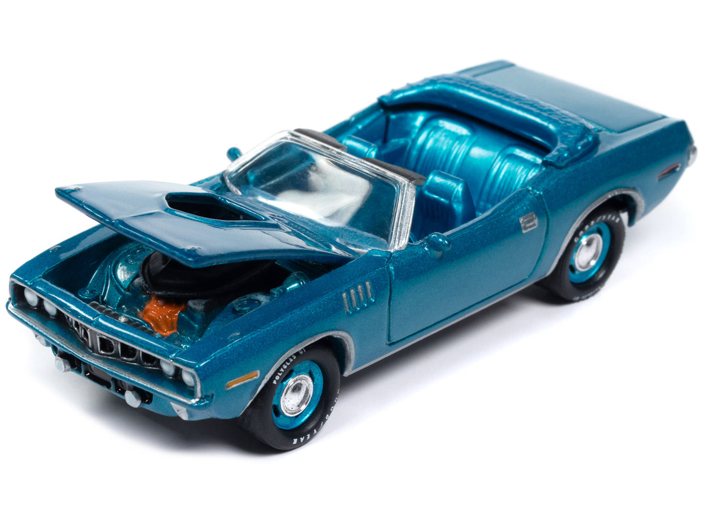 1971 Plymouth Barracuda Convertible Blue Diecast Model Car