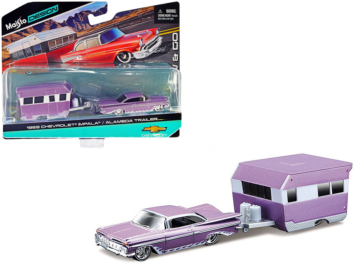 1959 Chevrolet Impala Purple Diecast Model Car