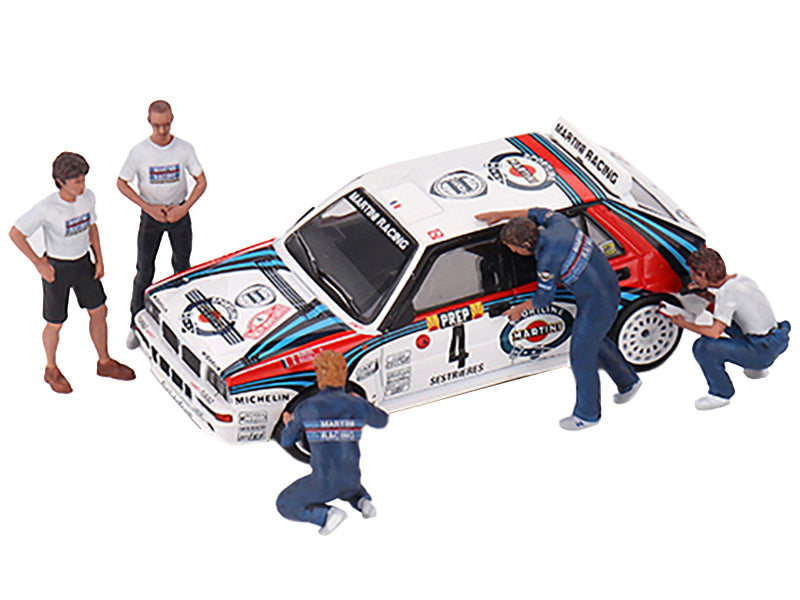 Brand new 1/64 scale models of "Martini Racing WRC" 5 Piece Figure Set for 1/64 scale models by True Scale Miniatures.