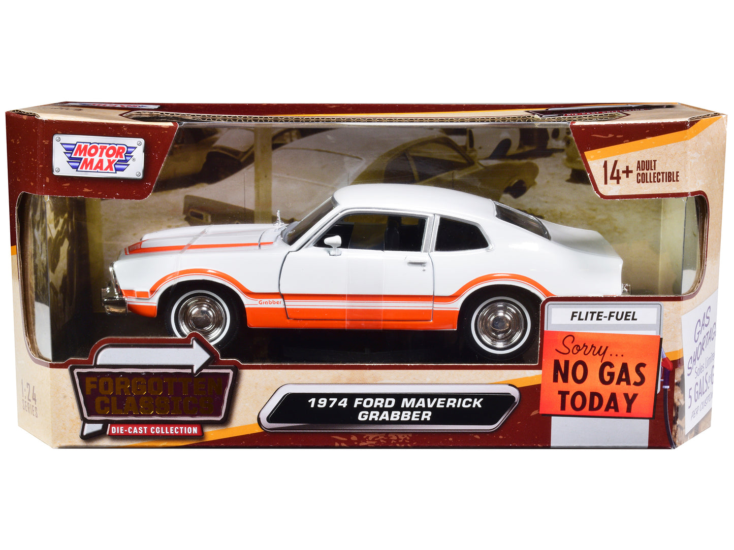 1974 Ford Maverick Grabber White Diecast Model Car