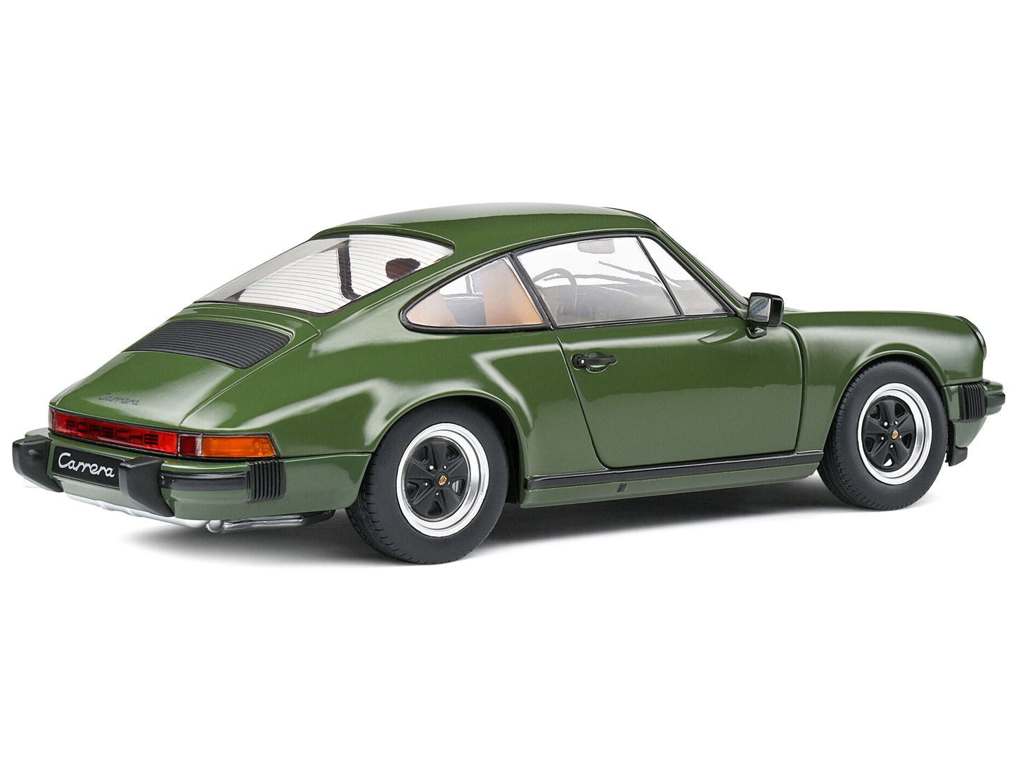 Brand new 1/18 scale diecast car model of 1974 Porsche 911 SC Olive Green with Black Stripes die cast model car by Solido.
Brand new box.
