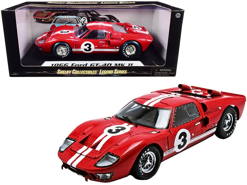 1966 Ford GT-40 Red Diecast Model Race Car