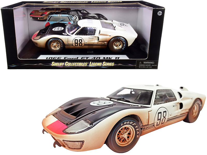 1966 Ford GT-40 White Diecast Model Race Car