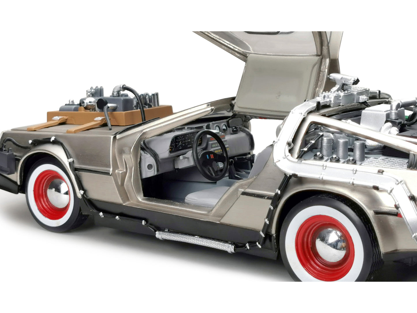 DMC DeLorean Time Machine Silver Diecast Model Car Back to the Future