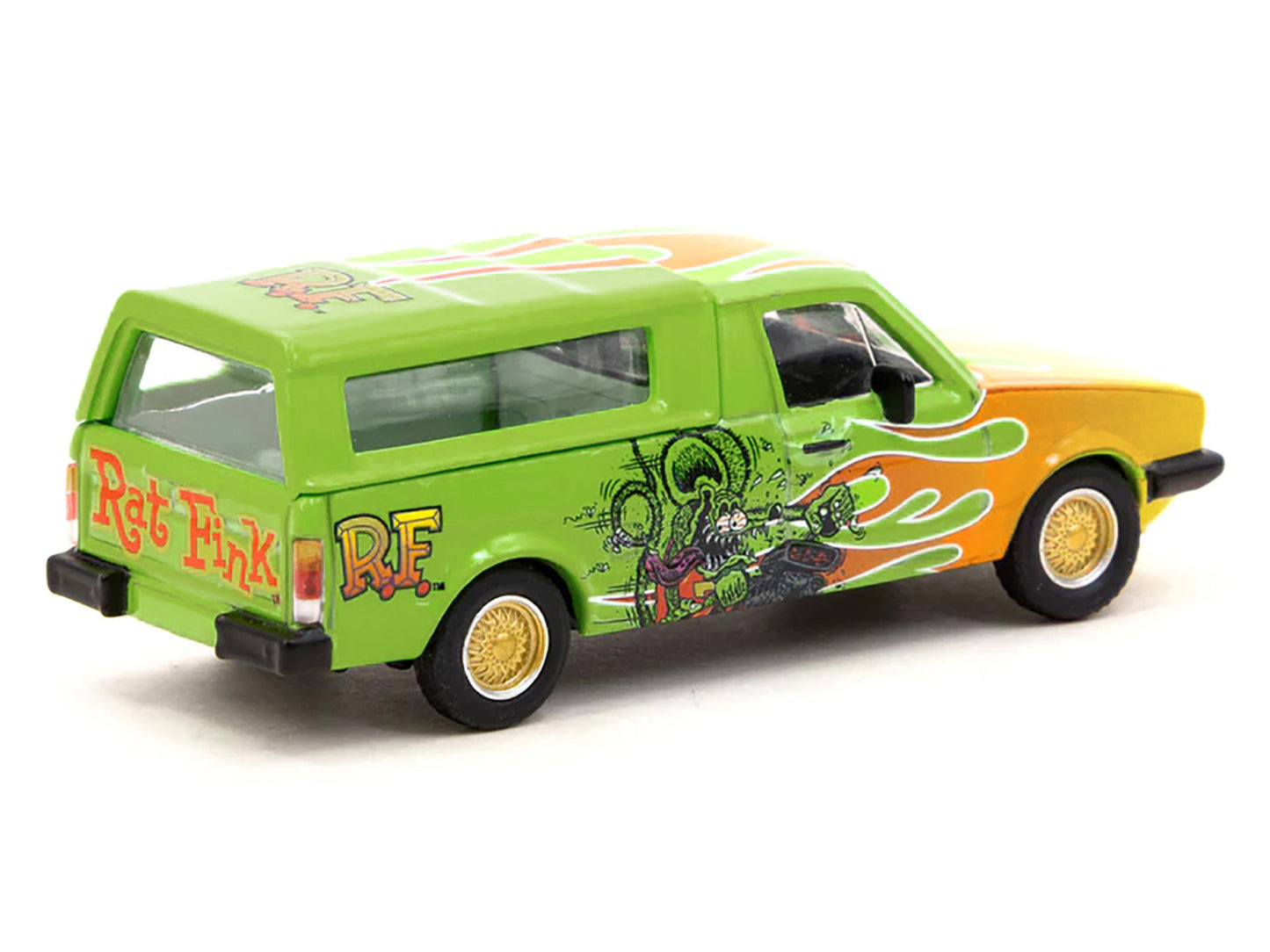 Volkswagen Caddy Green Diecast Model Pickup Truck Rat Fink