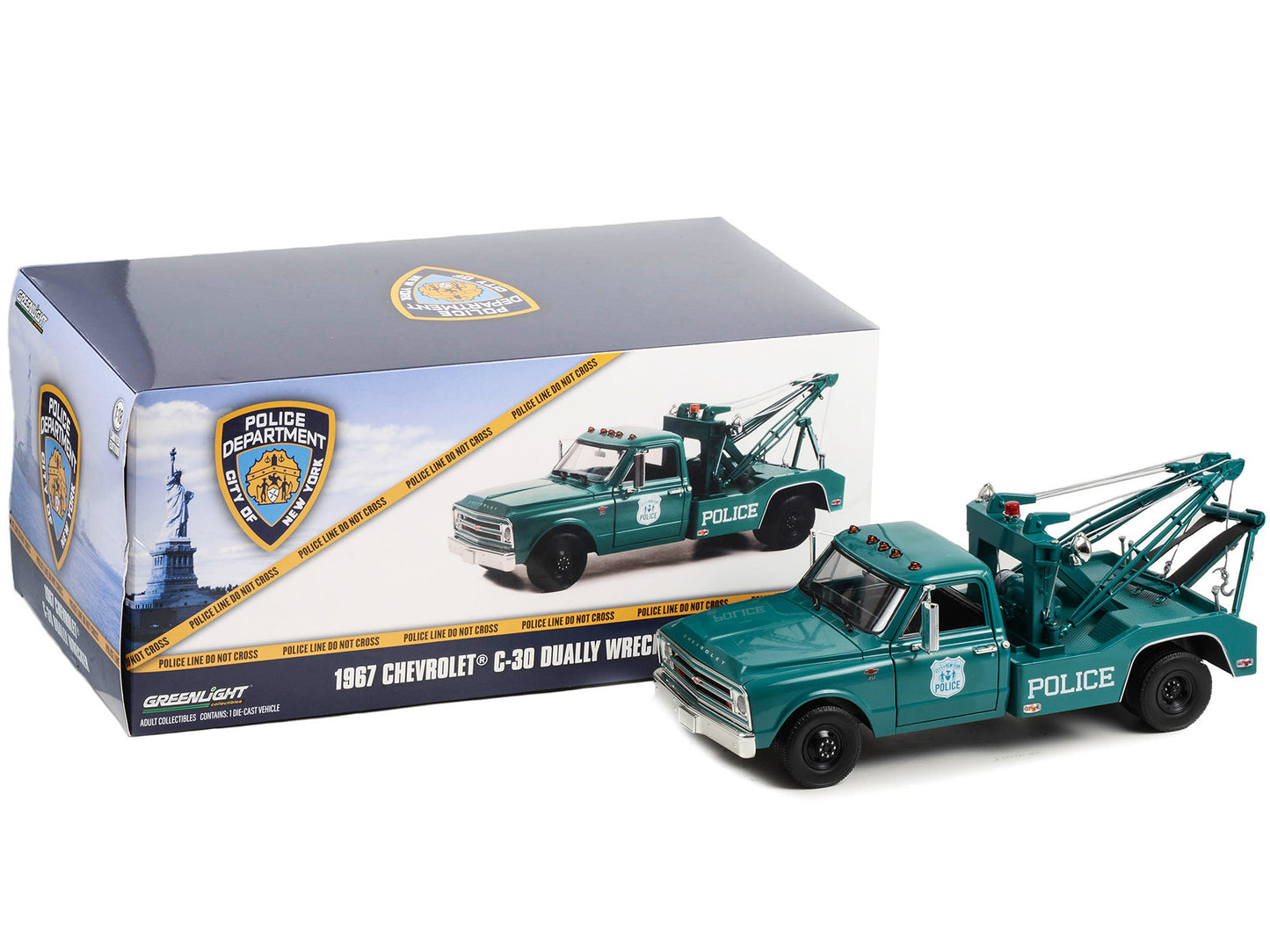 1967 Chevrolet C-30 Green Diecast Model Tow Truck