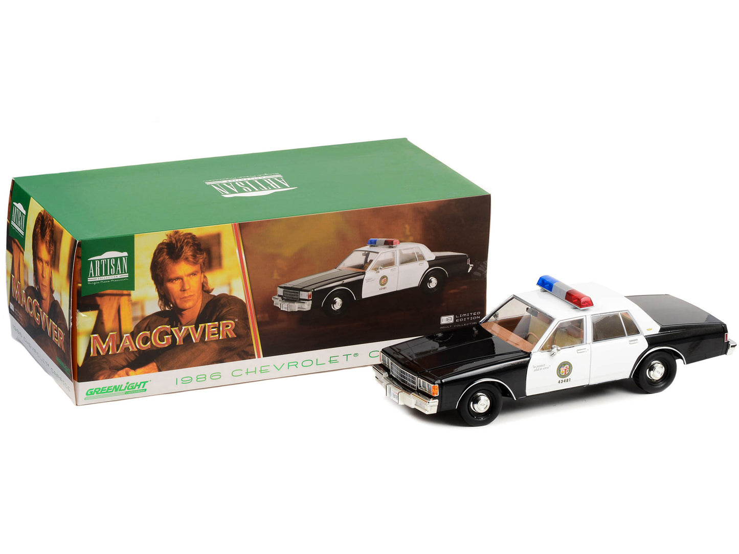 1986 Chevrolet Caprice Black & White Diecast Model Car MacGuyver