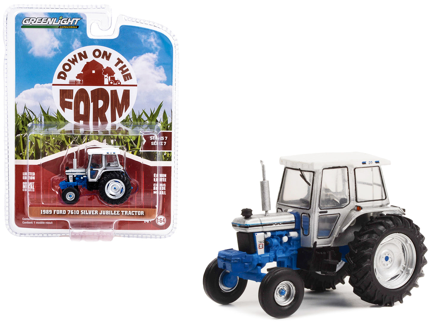 1989 Ford 7610 Silver Diecast Model Tractor