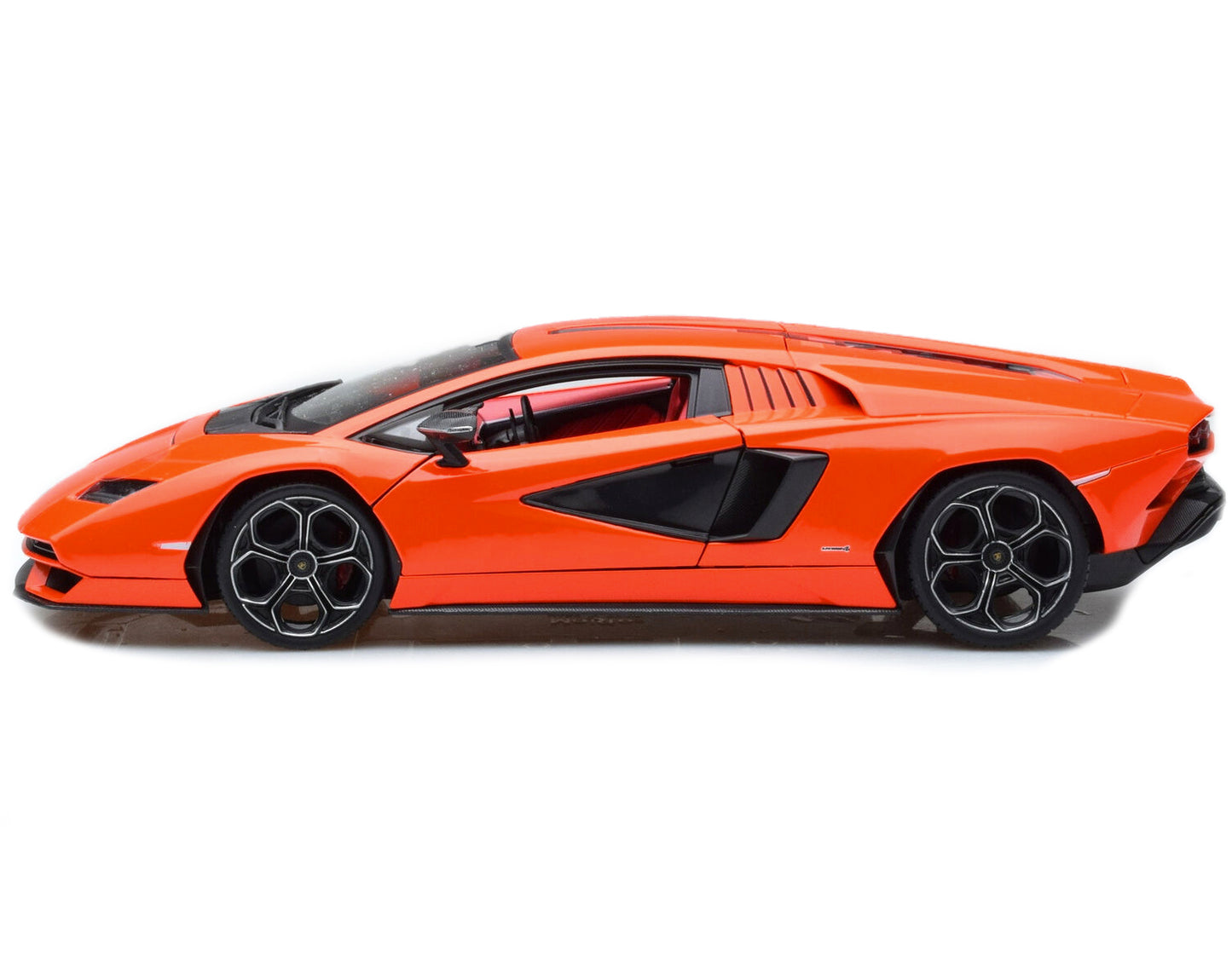 Brand new 1/18 scale diecast car model of Lamborghini Countach LPI 800-4 Orange with Red Interior "Special Edition" die
