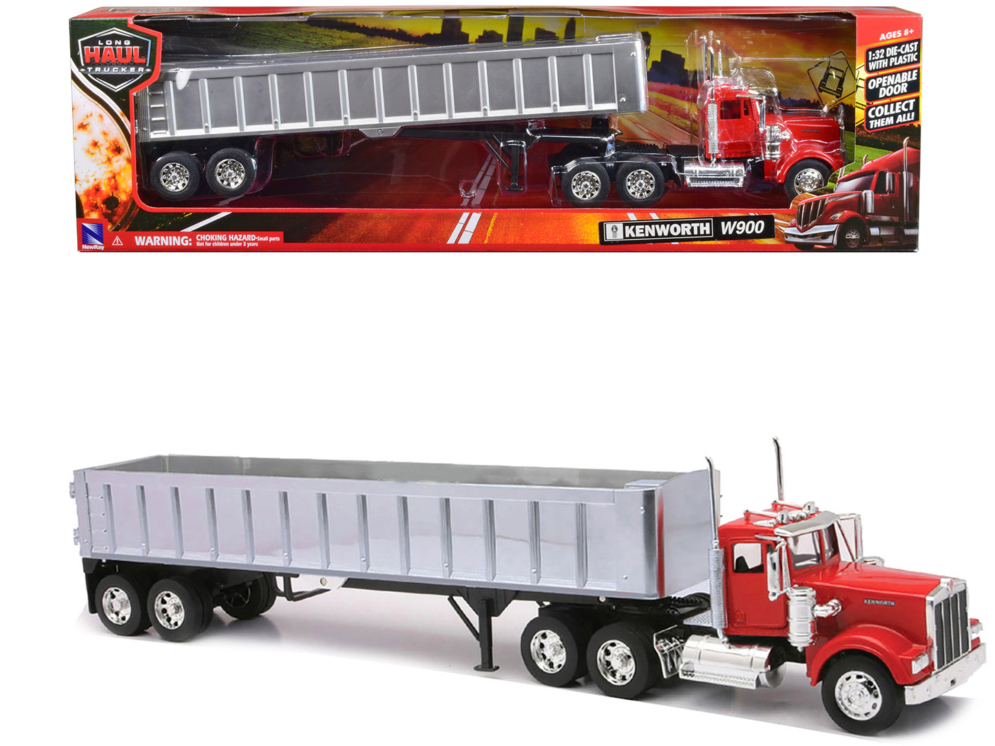 Kenworth W900 Frameless Dump Red Diecast Model Dump Truck