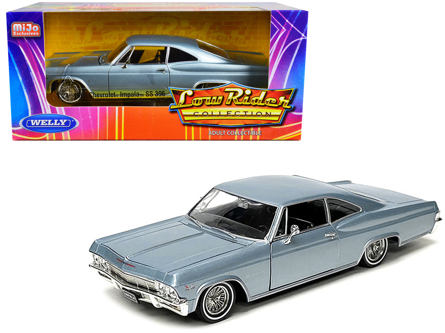 1965 Chevrolet Impala SS Blue Diecast Model Car Lowriders