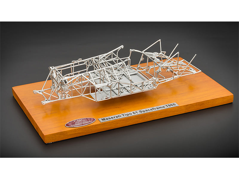 Brand new 1:18 scale model of 1960 Maserati Tipo 61 Birdcage Spaceframe die cast by CMC.
Dimensions approximately L-10,